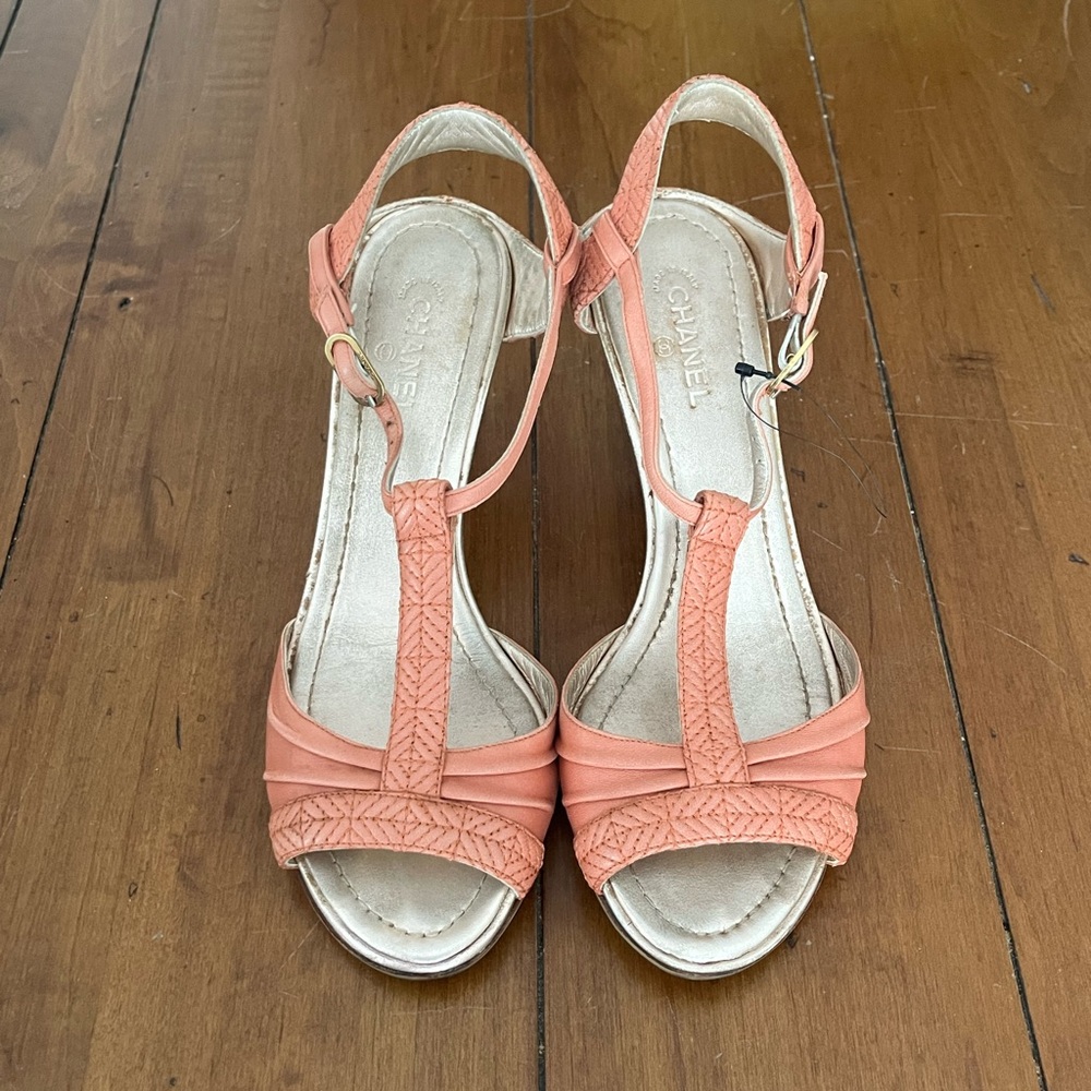 Chanel Pink Leather Heels